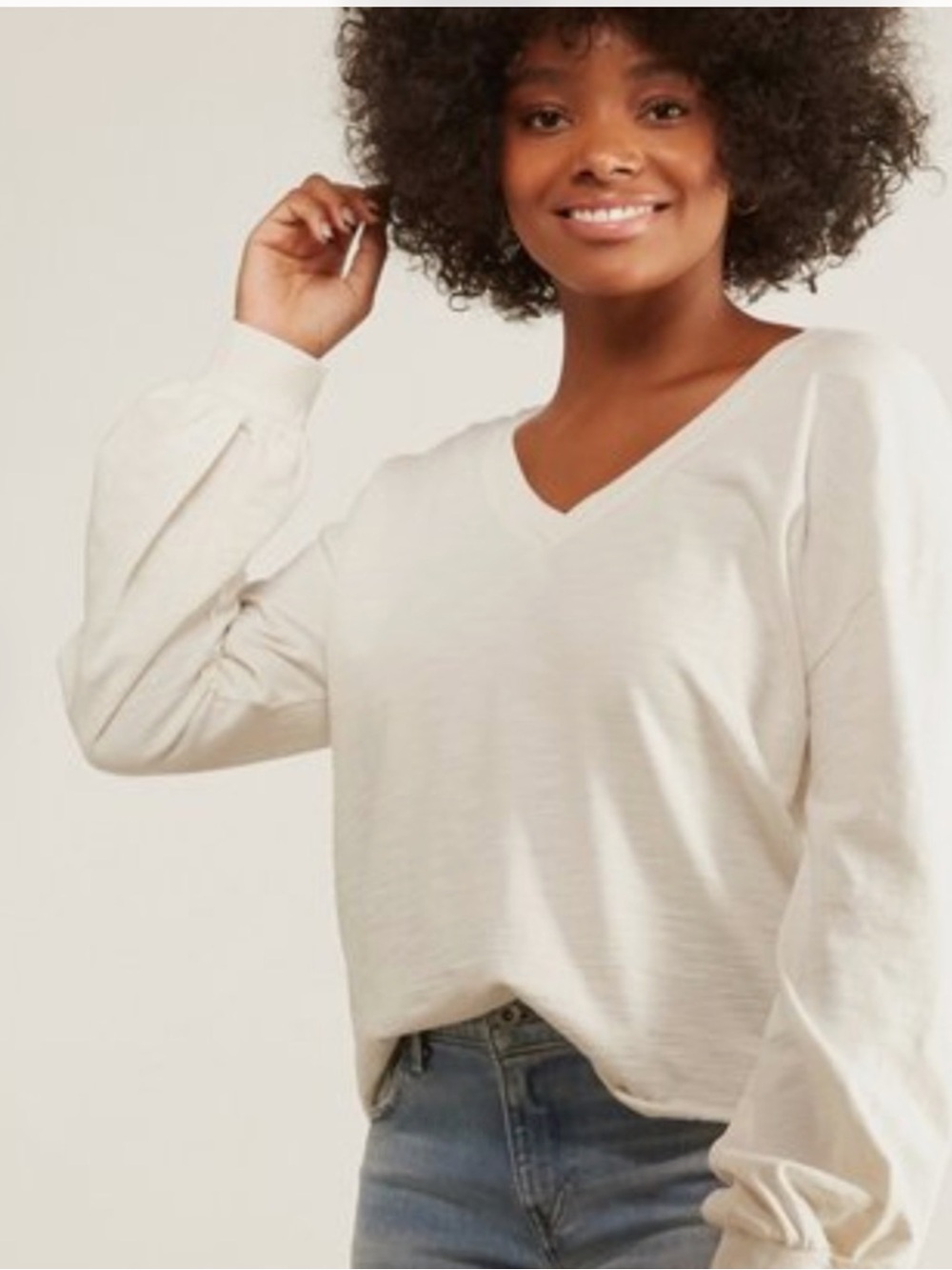 Nation Ltd Willa Top Off White XS Relaxed Boxy Lightweight Cotton Fall Casual